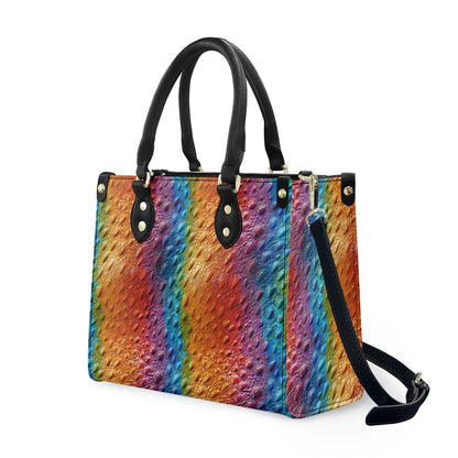 Unique Ostrich Rainbow Pride Women's PU Leather Twill Handbag