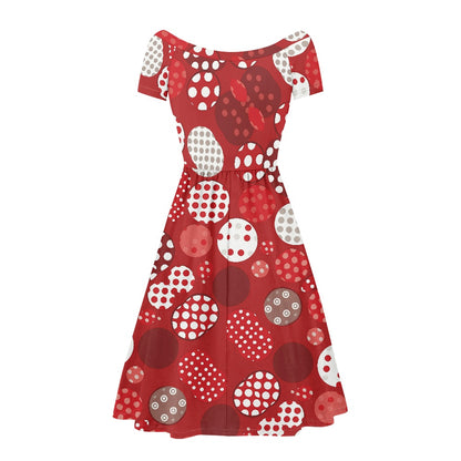 Off shoulder short sleeved dress