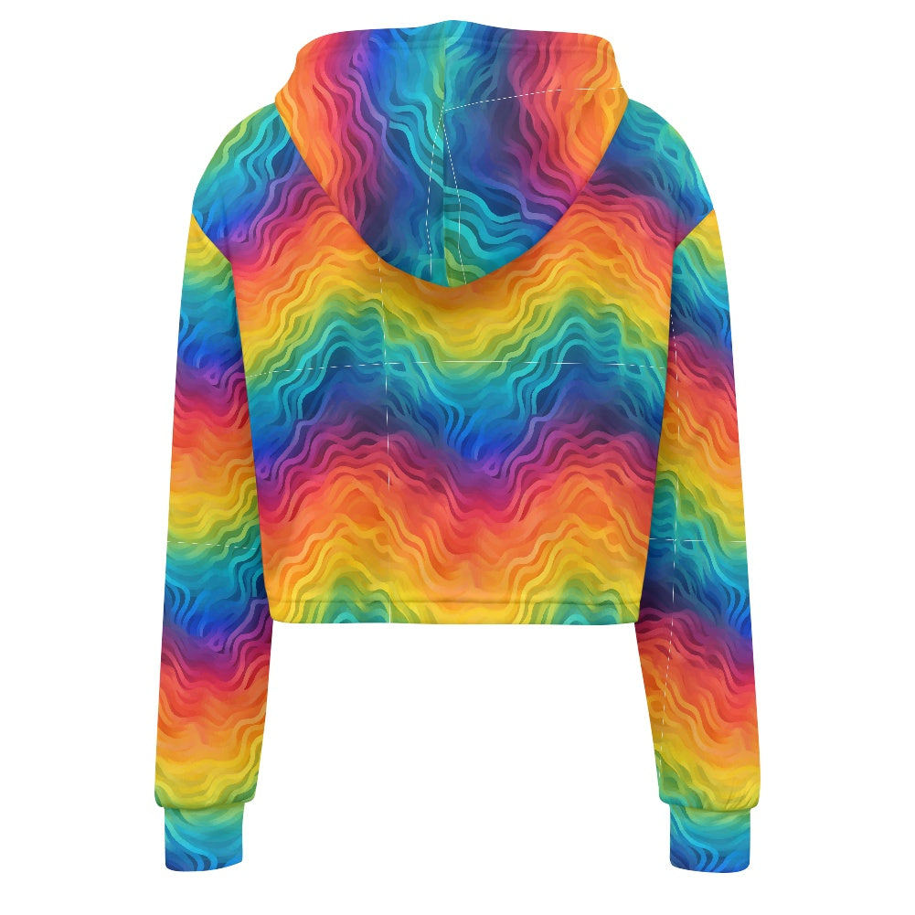 Women's midriff-baring sweatshirt - Rainbow