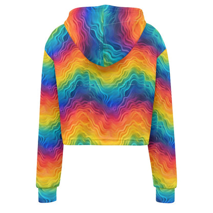 Women's midriff-baring sweatshirt - Rainbow