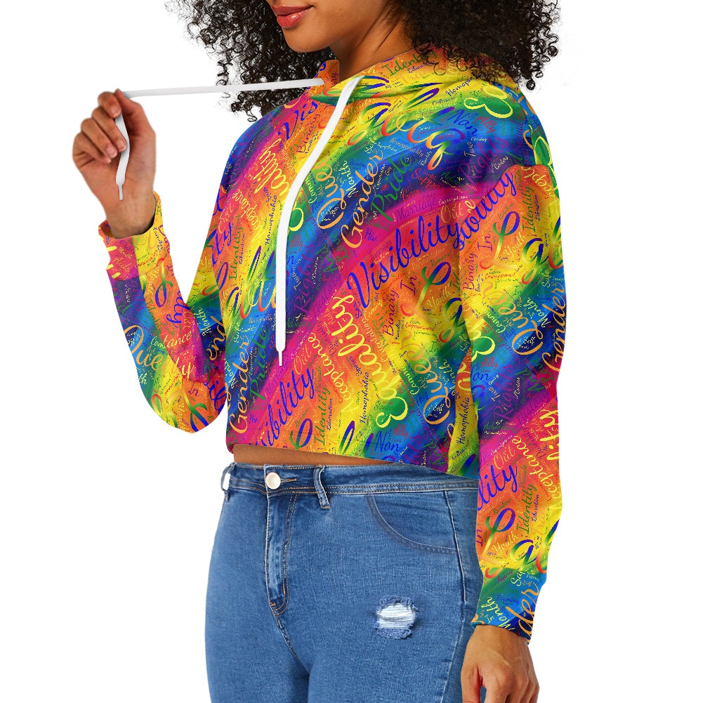 Women's midriff-baring sweatshirt - LGBTQ Pride