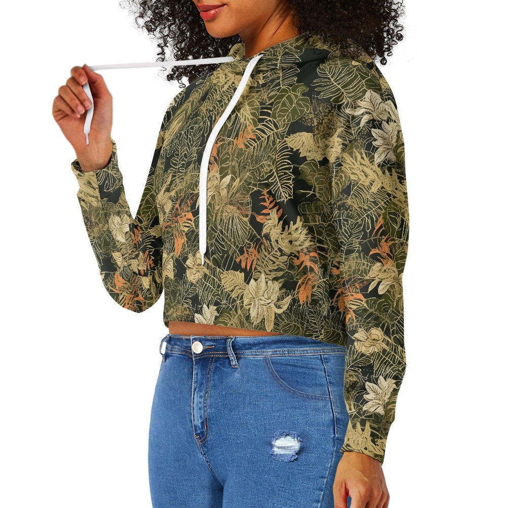 Women's midriff-baring sweatshirt - Tropical Island