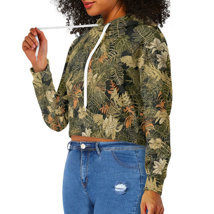 Women's midriff-baring sweatshirt - Tropical Island