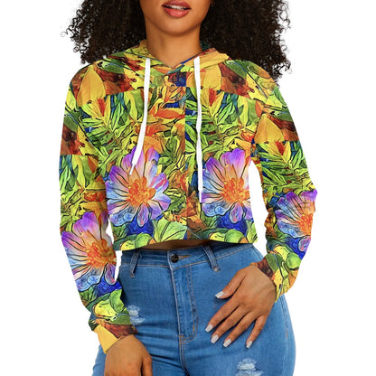 Women's midriff-baring sweatshirt - Petunia