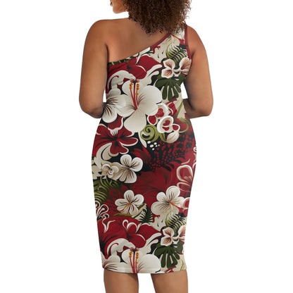 Discover Elegance: Luxtrini's One-Shoulder Slim Dress - Floral