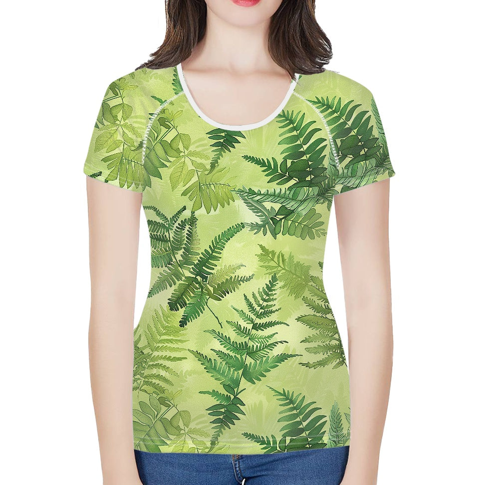 Women's round neck short sleeve T-shirt white