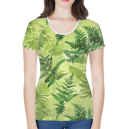 Women's round neck short sleeve T-shirt white