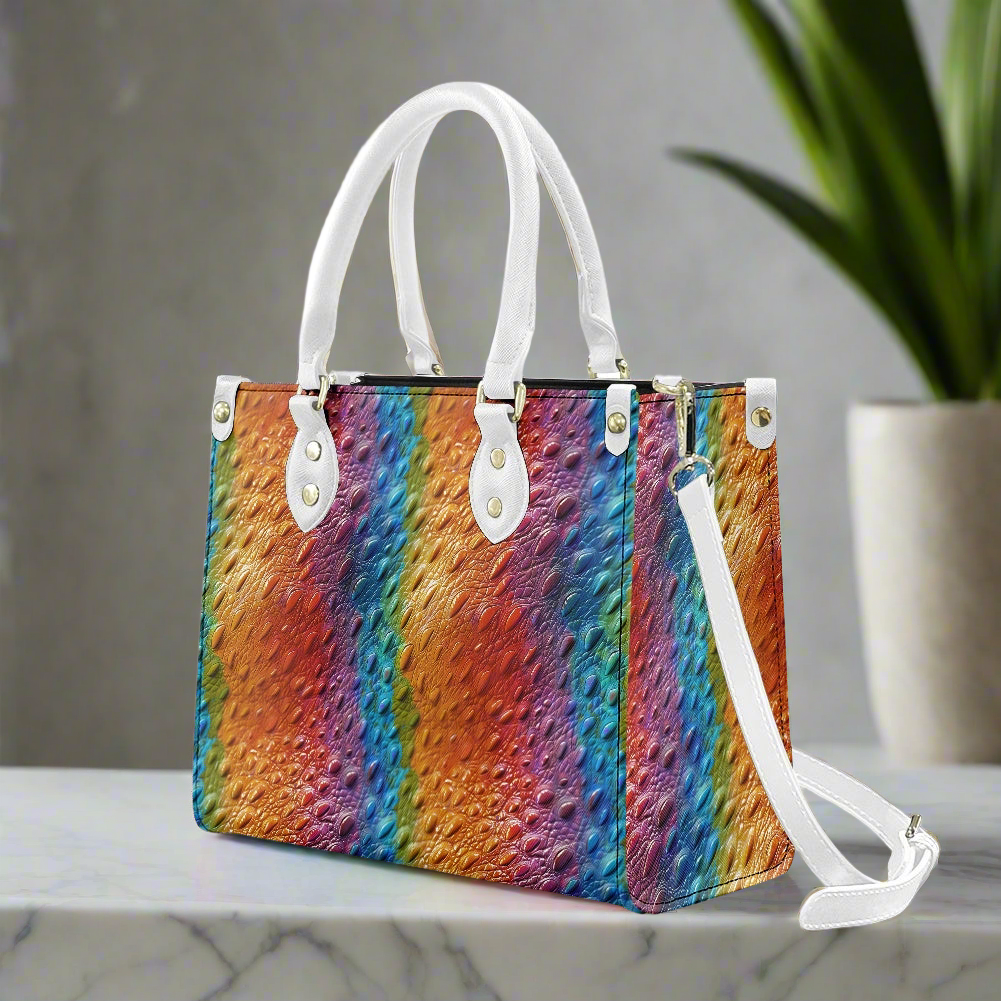 Unique Ostrich Rainbow Pride Women's PU Leather Twill Handbag