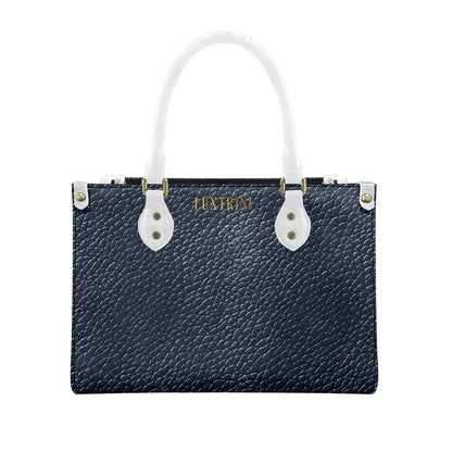 Navy Women's PU Leather Twill Handbag by Luxtrini