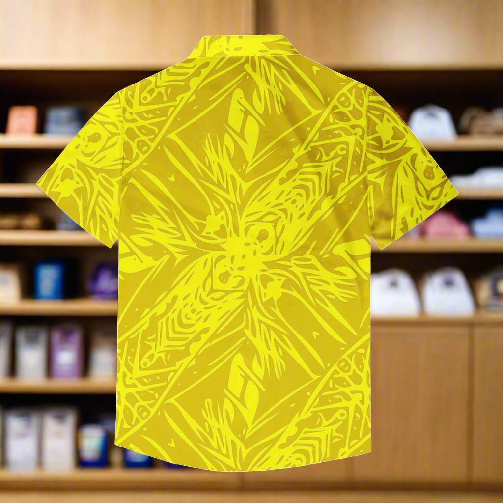 Yellow Fern Men's Hawaiian Shirt | Men's Aloha Shirt