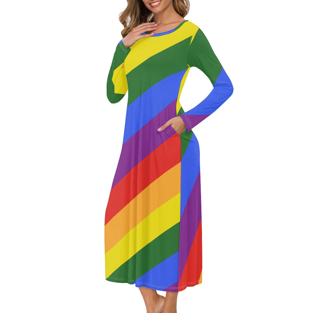 Rainbow Long sleeves dress