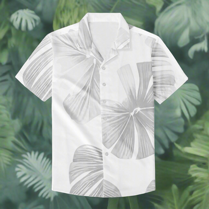 White Monstera Men's Casual Shirt