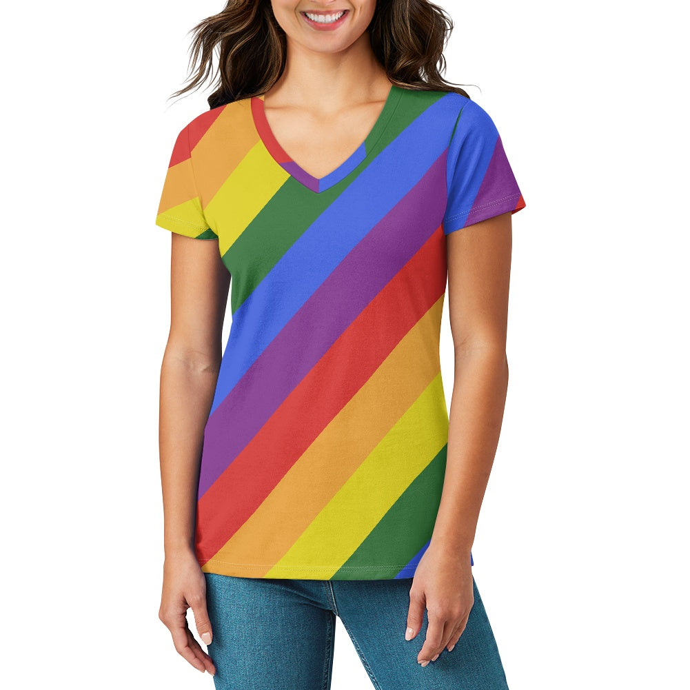 Rainbow Women's V-neck T-shirt