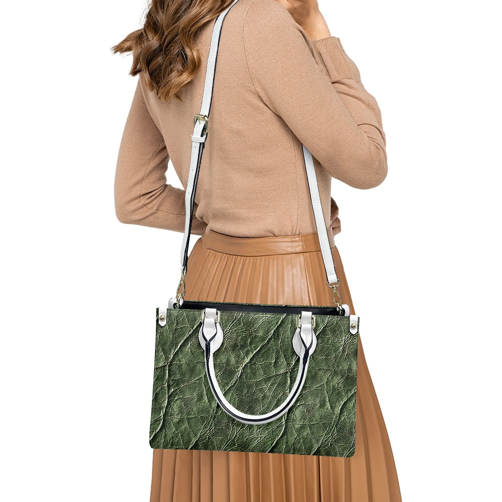 Verdant Harmony: Nature-Inspired with Modern Flair Women's PU Leather Twill Handbag