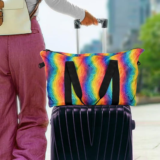 Rainbow Wavy Lines Lightweight luggage