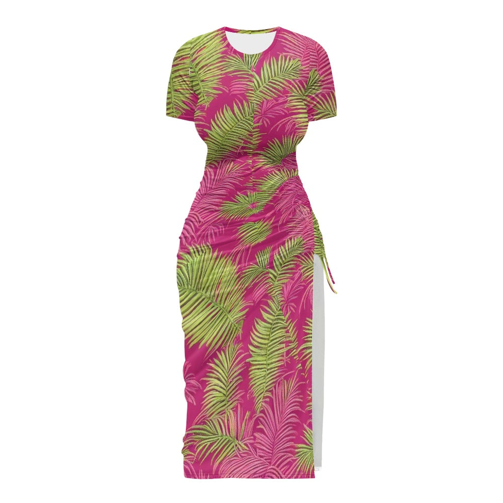 women's slit sheath dress white