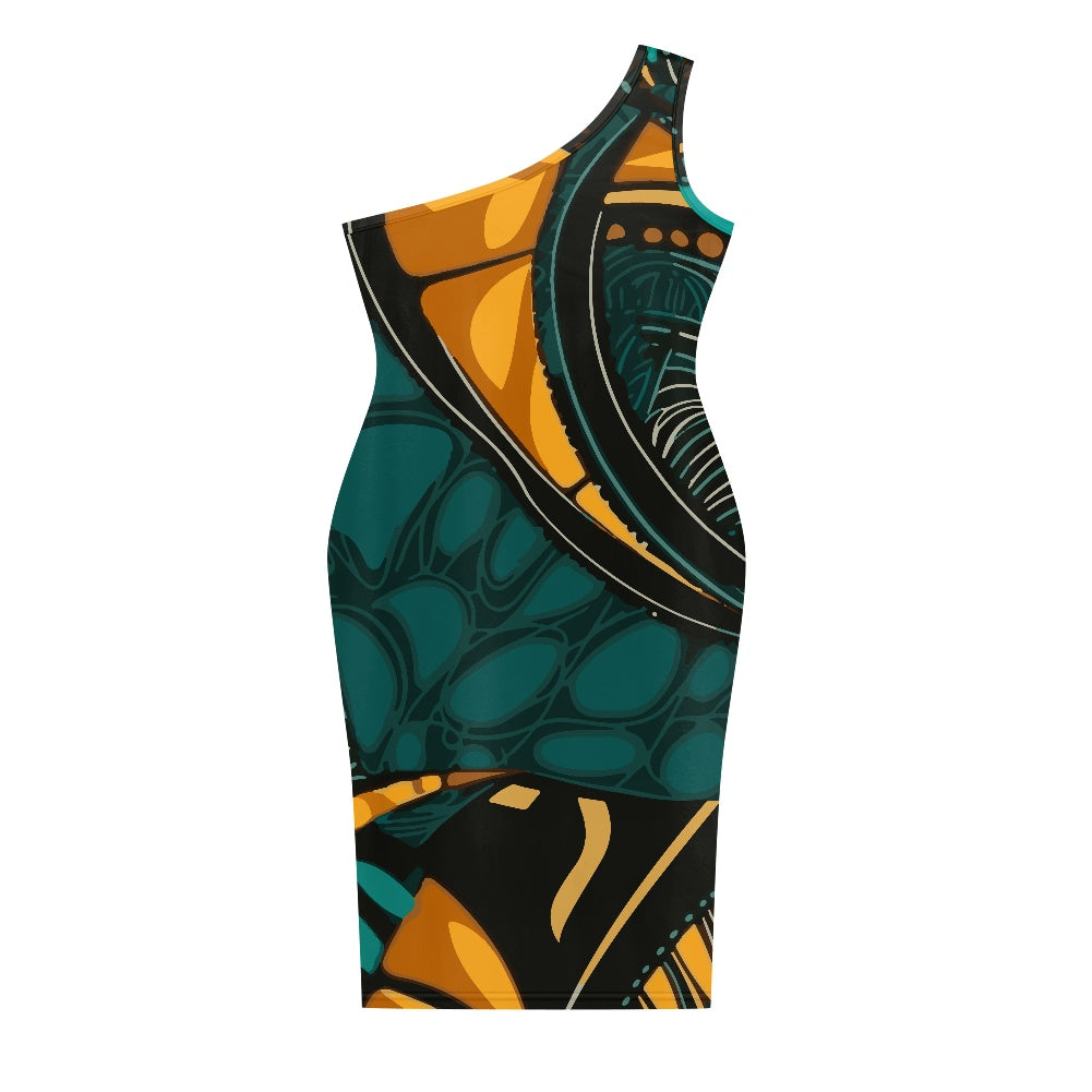 Discover Elegance: Luxtrini's One-Shoulder Slim Dress - Ethnic