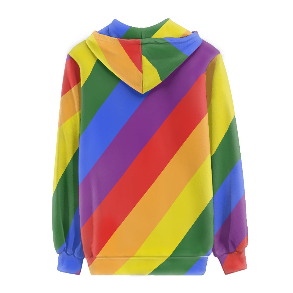 Rainbow Thin women's zipper hooded sweatshirt