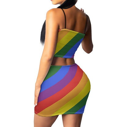 Rainbow Top skirt suit