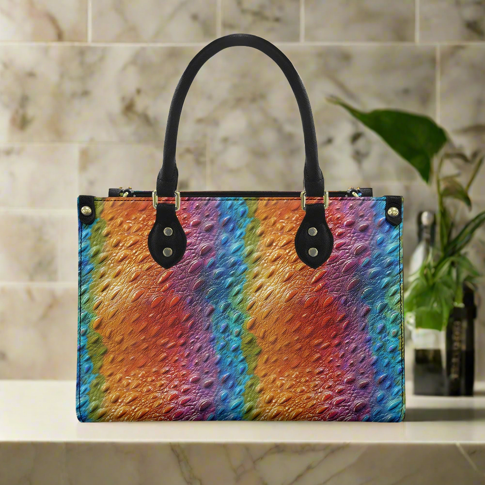 Unique Ostrich Rainbow Pride Women's PU Leather Twill Handbag