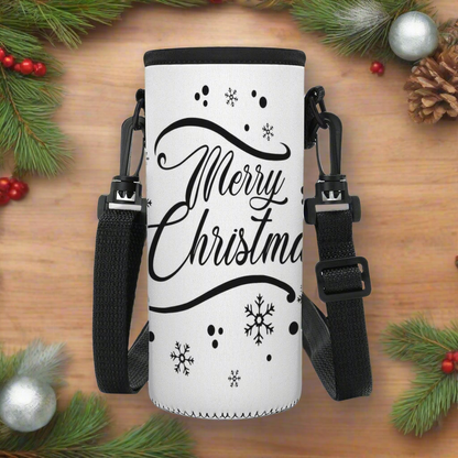 Merry Christmas - Small Water Bottle Carrier Bag