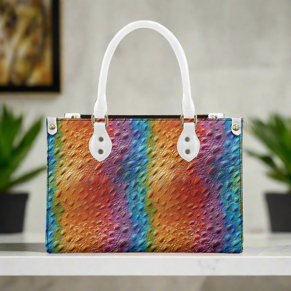 Unique Ostrich Rainbow Pride Women's PU Leather Twill Handbag