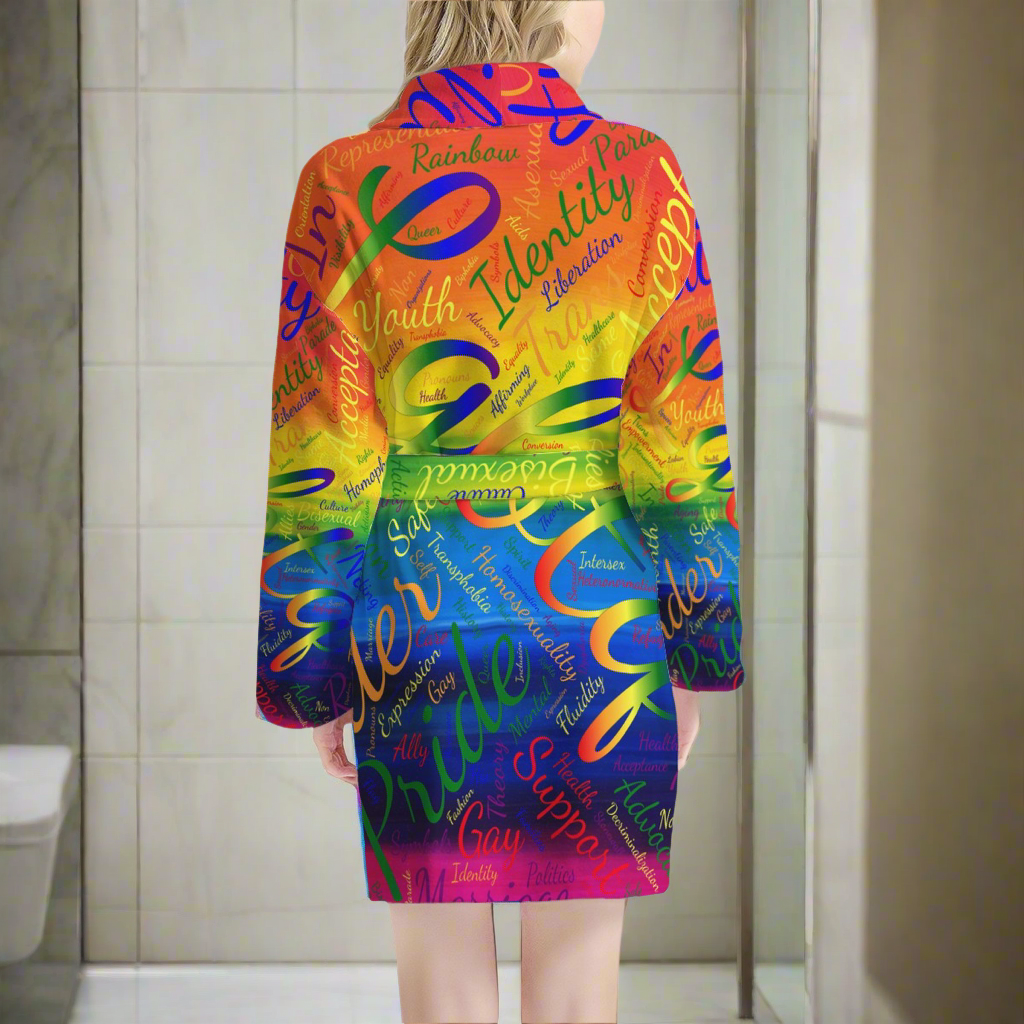 LGBTQ Word Cloud Women's Bathrobe