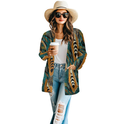 Long-sleeved cardigan jacket white