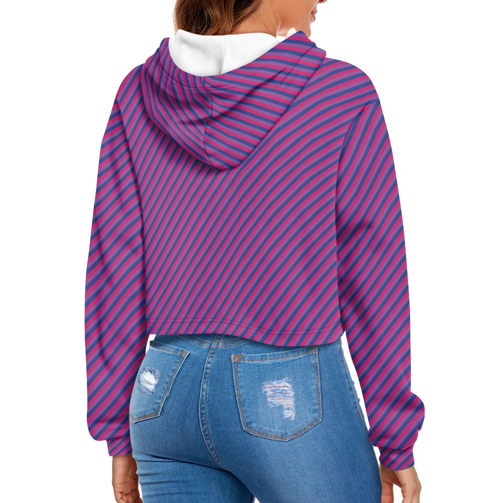Women's midriff-baring sweatshirt - Bi Stripes