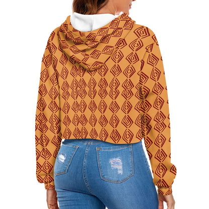 Women's midriff-baring sweatshirt - Mudcloth African