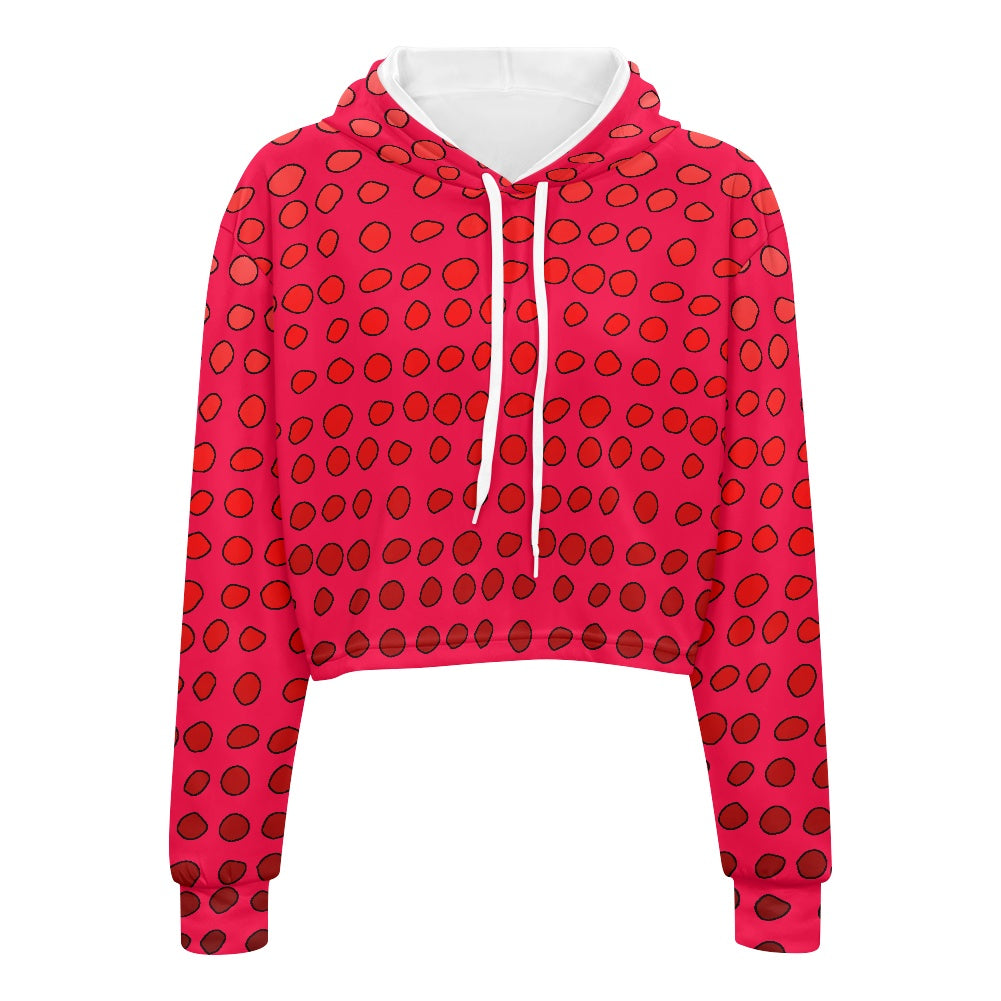 Women's midriff-baring sweatshirt - Dots abstract white