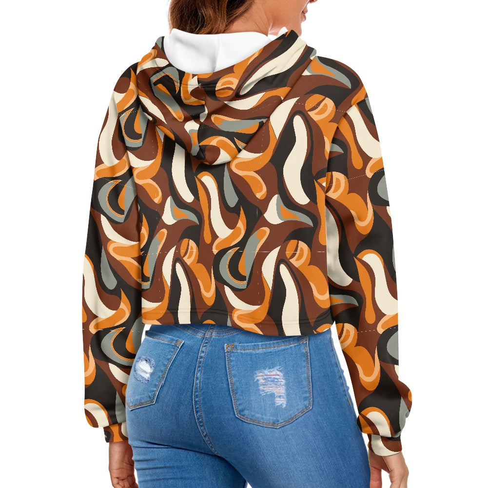 Women's midriff-baring sweatshirt - Ethnic
