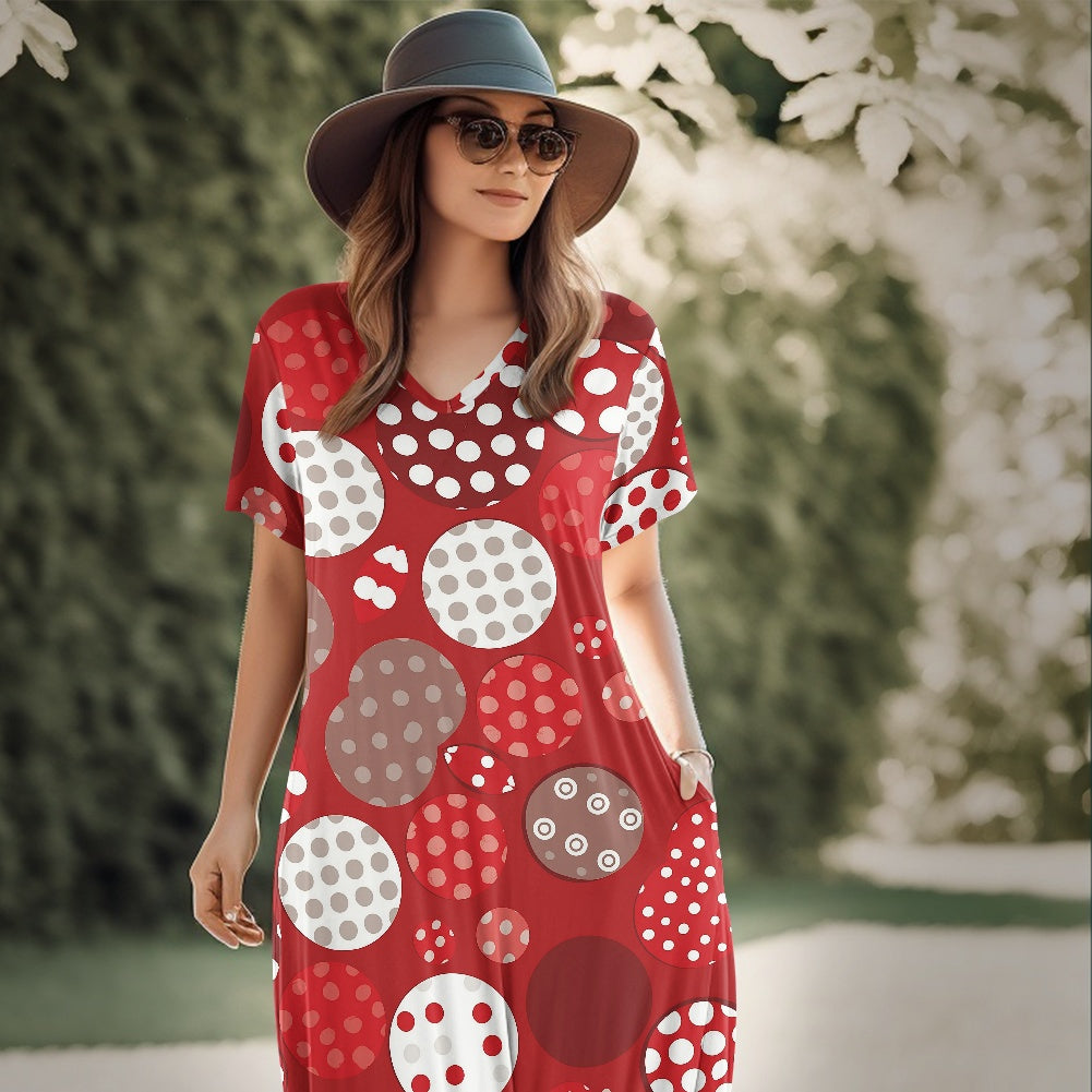 Women's short sleeve plus size dress