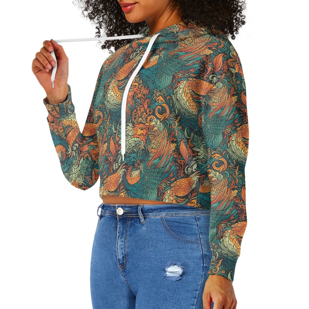 Women's midriff-baring sweatshirt - Chinese