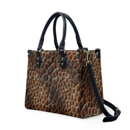 Wild Essence: Textured Brown Women's PU Leather Twill Handbag for Everyday Elegance