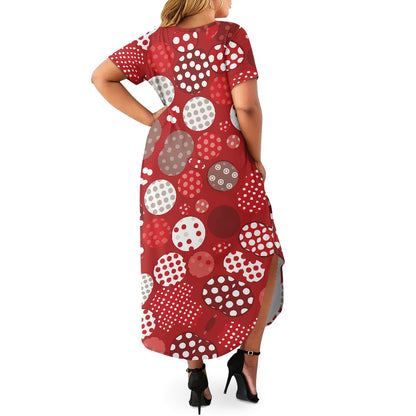 Women's short sleeve plus size dress