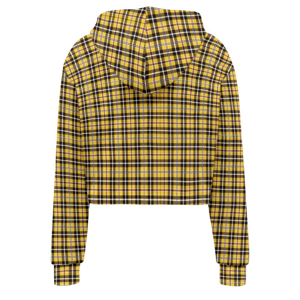 Women's midriff-baring sweatshirt - Yellow Plaid