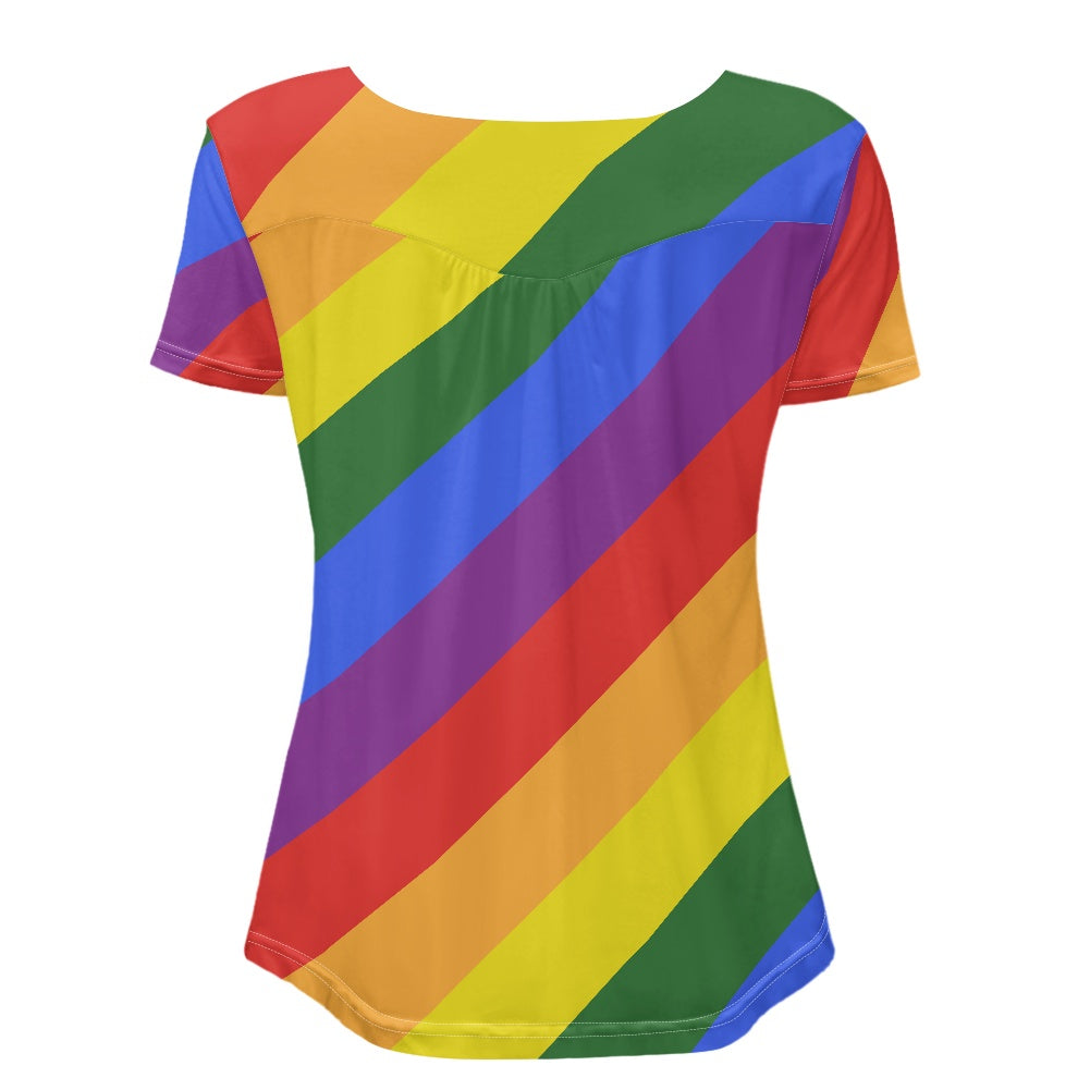 Rainbow Casual round neck short sleeve T-shirt