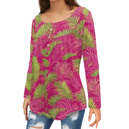 Casual round neck long sleeve T-shirt