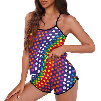 Women's suspender shorts set
