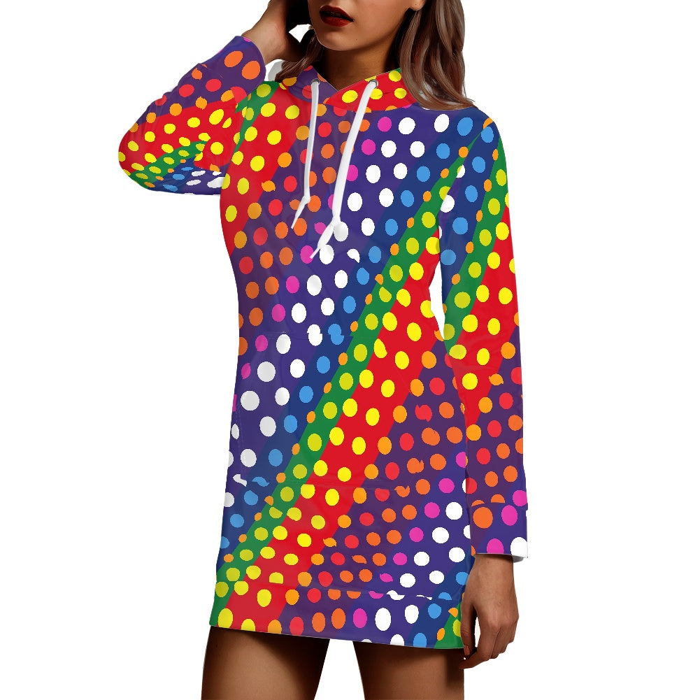 LGBTQ-Friendly Rainbow Polka Dot Women's Dress by Luxtrini