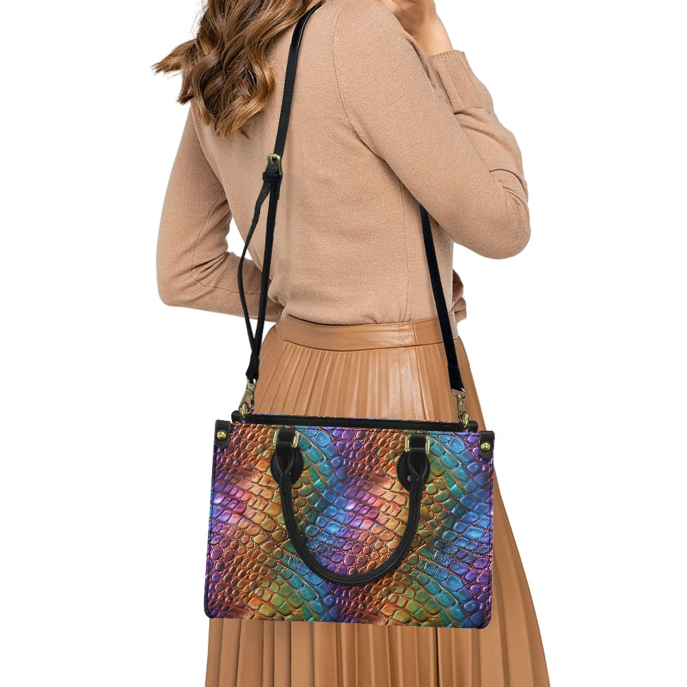 Alligator Rainbow Pride Women's PU leather twill handbag