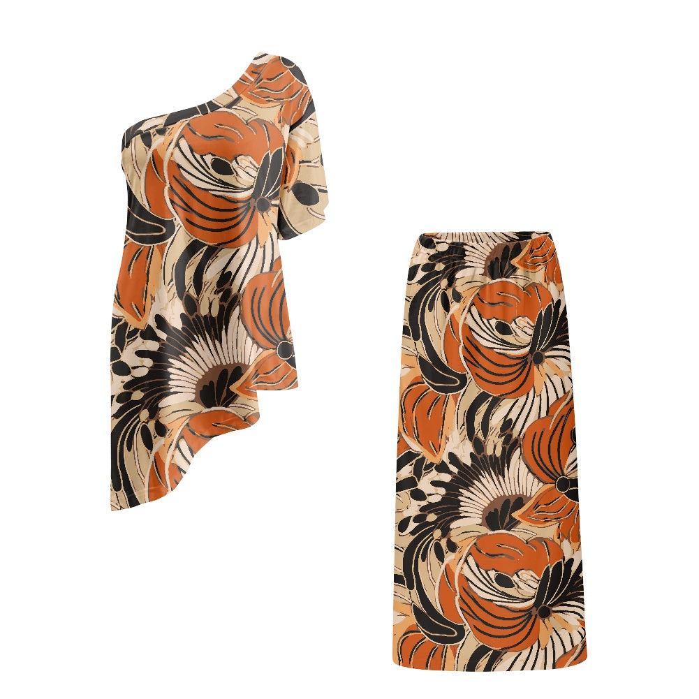 Elegant Off-Shoulder Two-Piece Dress for Women