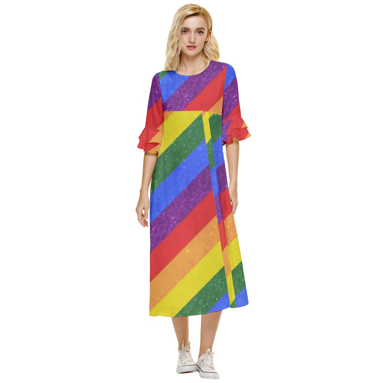 Rainbow Pride | Gay Pride | LGBTQ Pride | Double Cuff Midi Dress