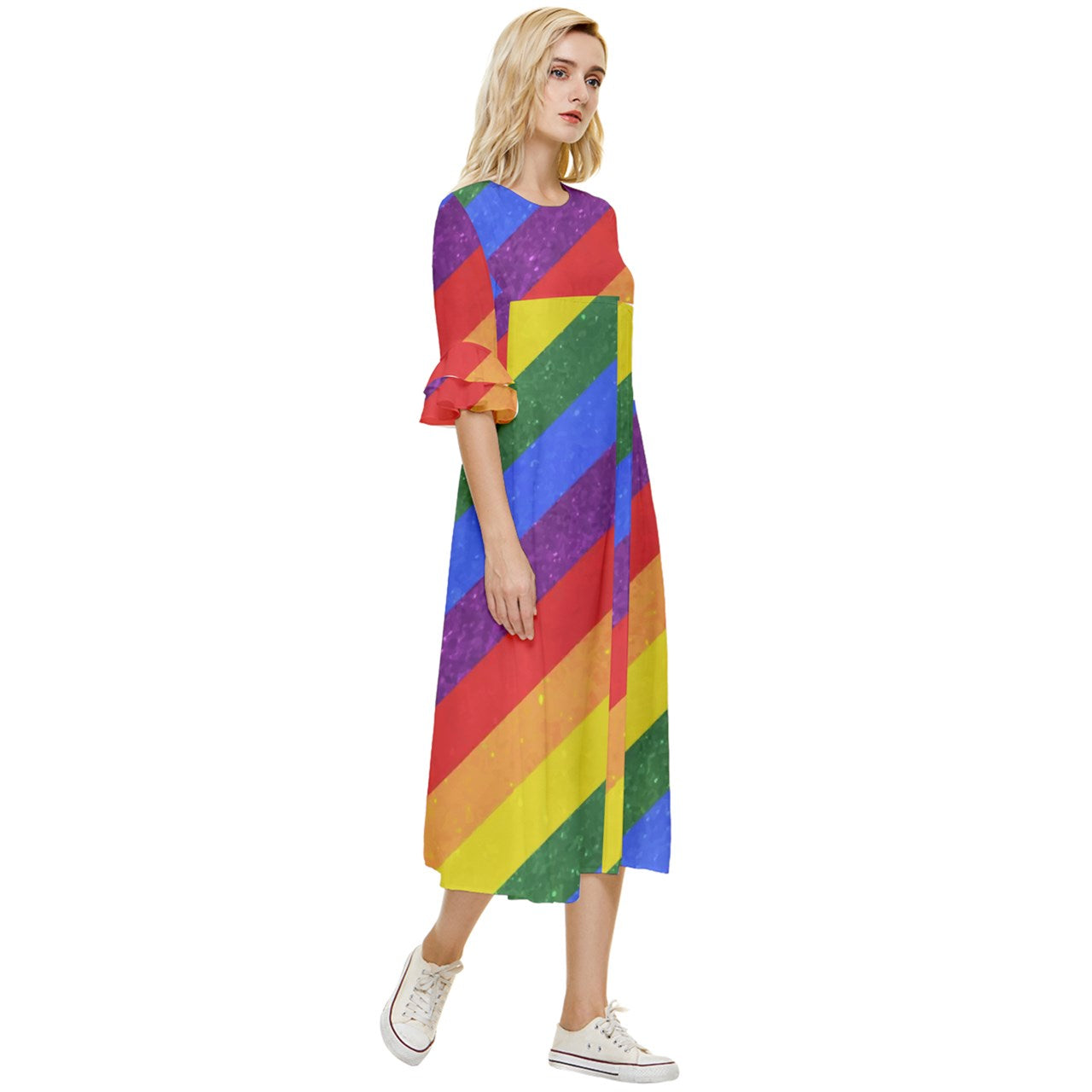 Rainbow Pride | Gay Pride | LGBTQ Pride | Double Cuff Midi Dress