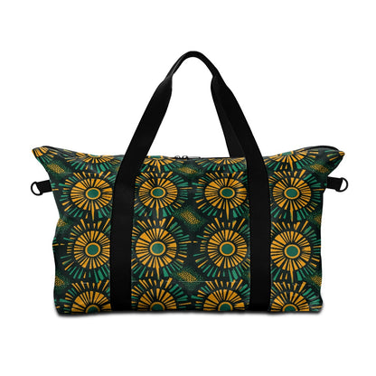 Green and Gold Kente pattern Lightweight luggage white ONESIZE