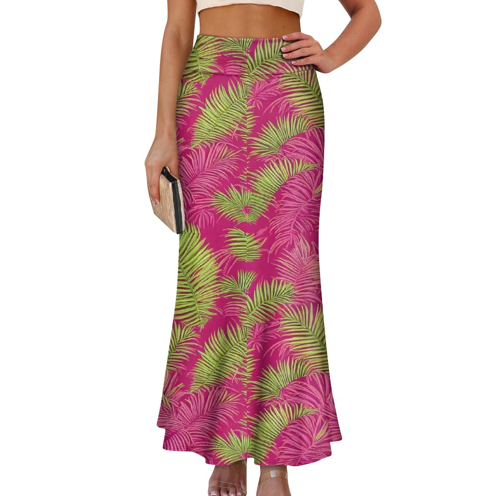 High Waist Long Skirt for Women white