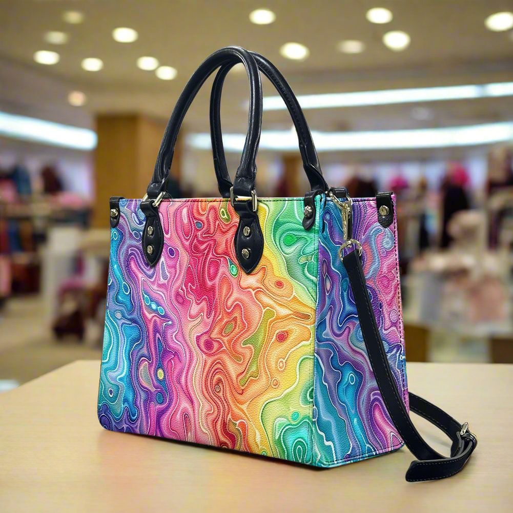 Prismatic Grace: Women’s Stylish PU Leather Twill Handbag