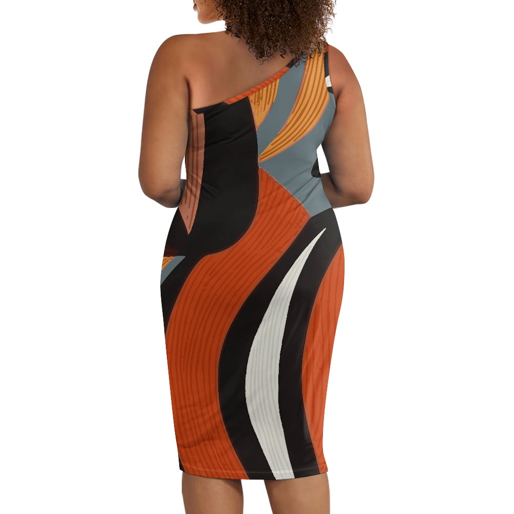 Discover Elegance: Luxtrini's One-Shoulder Slim Dress - Ethnic