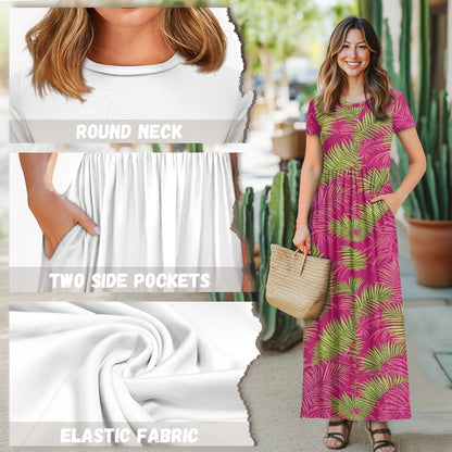 Short Sleeve Casual Pocket Ladies Dress